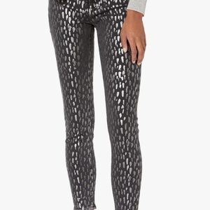 7 For All Mankind® High Waist Skinny Jeans with Metallic Leopard Print - 27